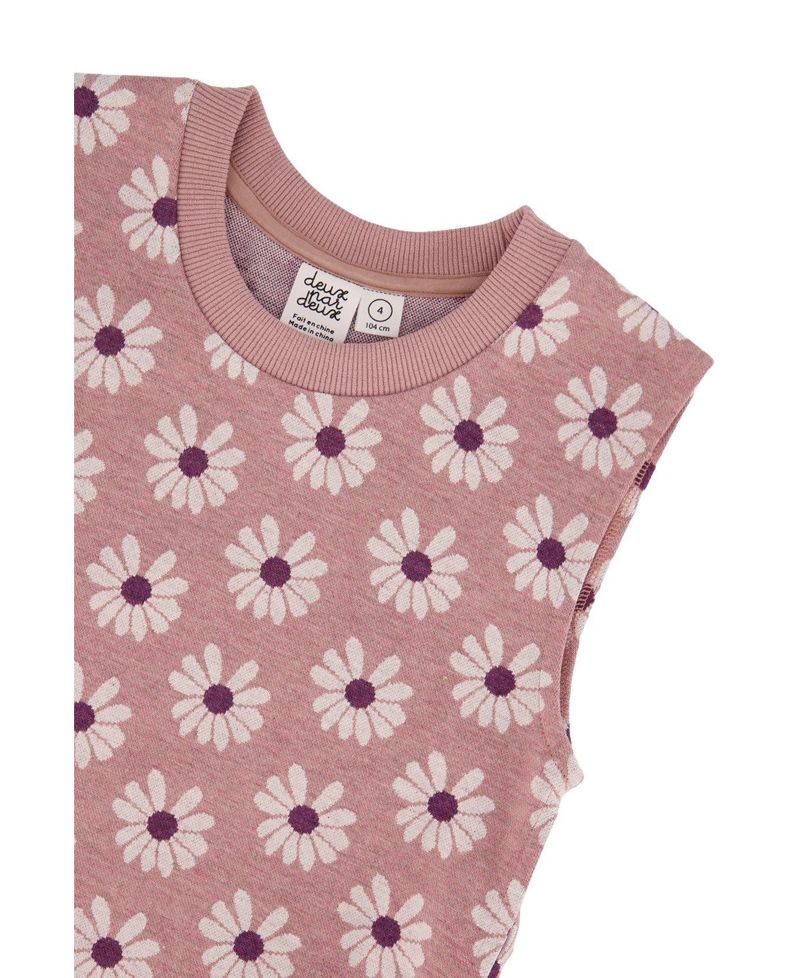 Little and Big Girl 6-12 Jacquard Vest Printed Flowers