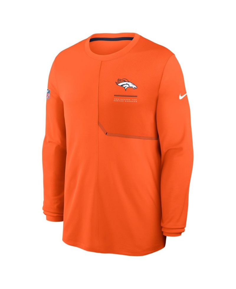 Men's Orange Denver Broncos Sideline Coaches UV Dri-FIT Long Sleeve T-Shirt