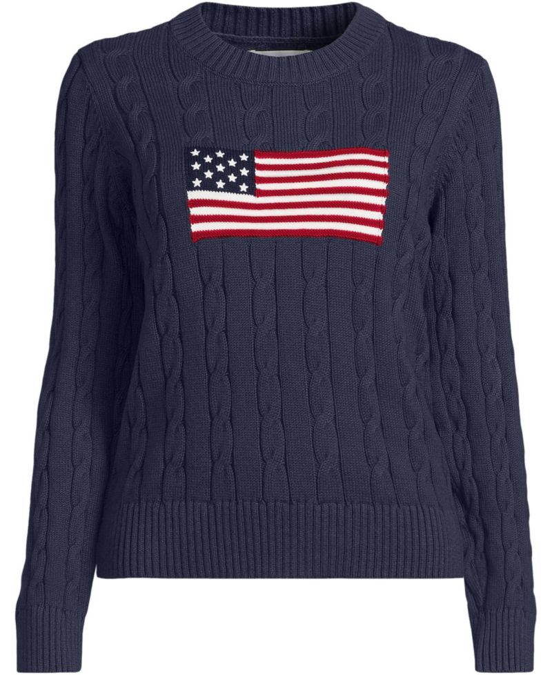 Women's American Flag Drifter Cable Sweater