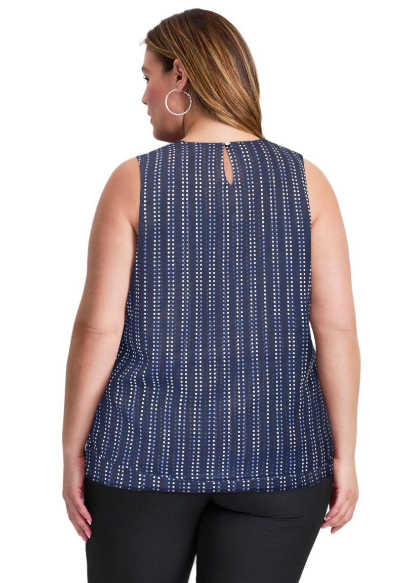 Women's Tops & Tees Plus Size Sleeveless Double Layer Swing Tank