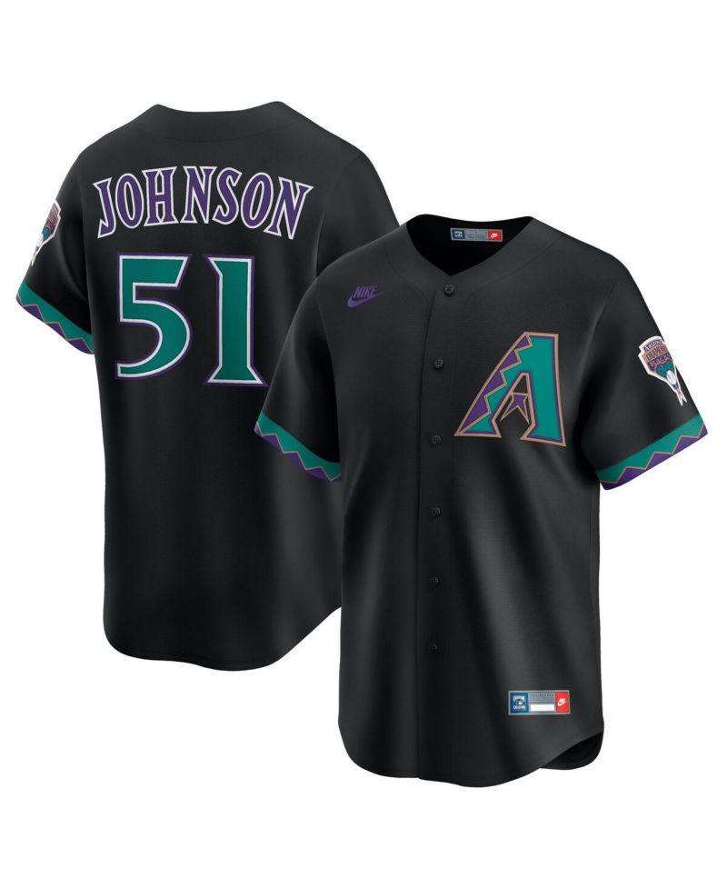Men's Randy Johnson Black Arizona Diamondbacks Throwback Cooperstown Collection Limited Jersey