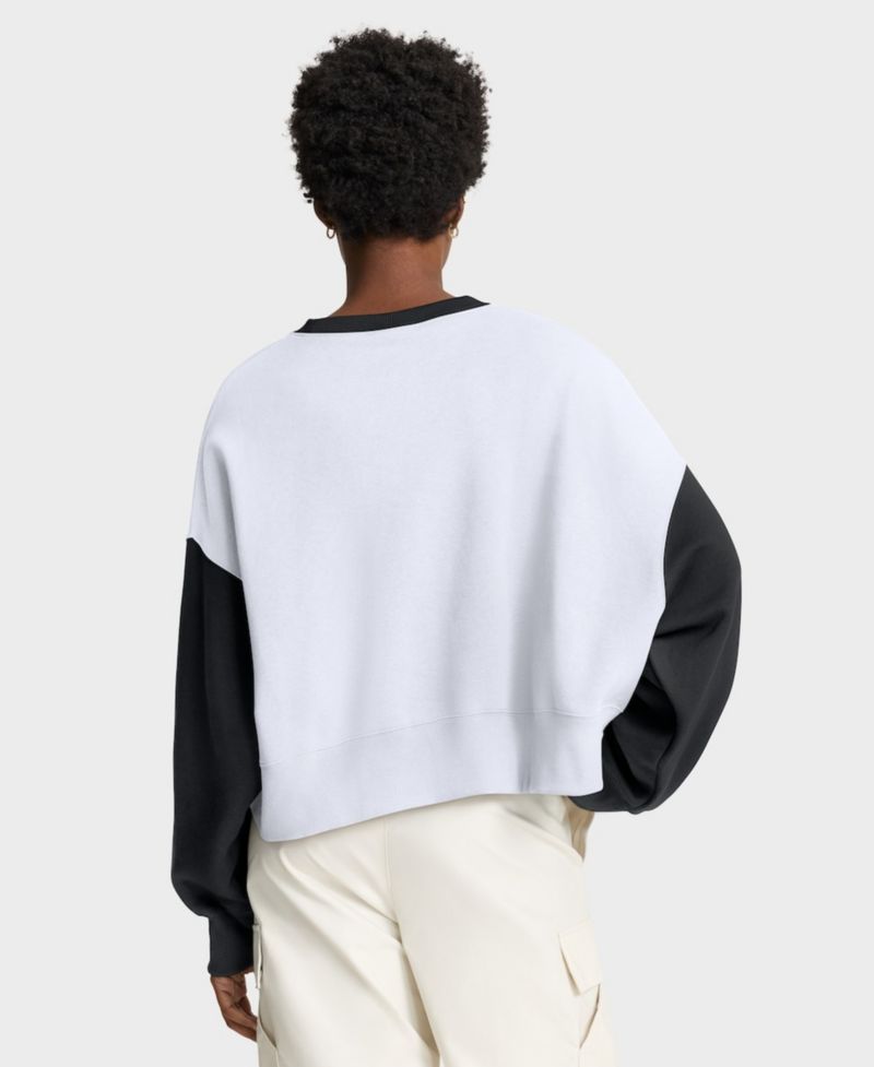 Women's White/Black Baltimore Orioles Oversized High Hip Fleece Sweatshirt