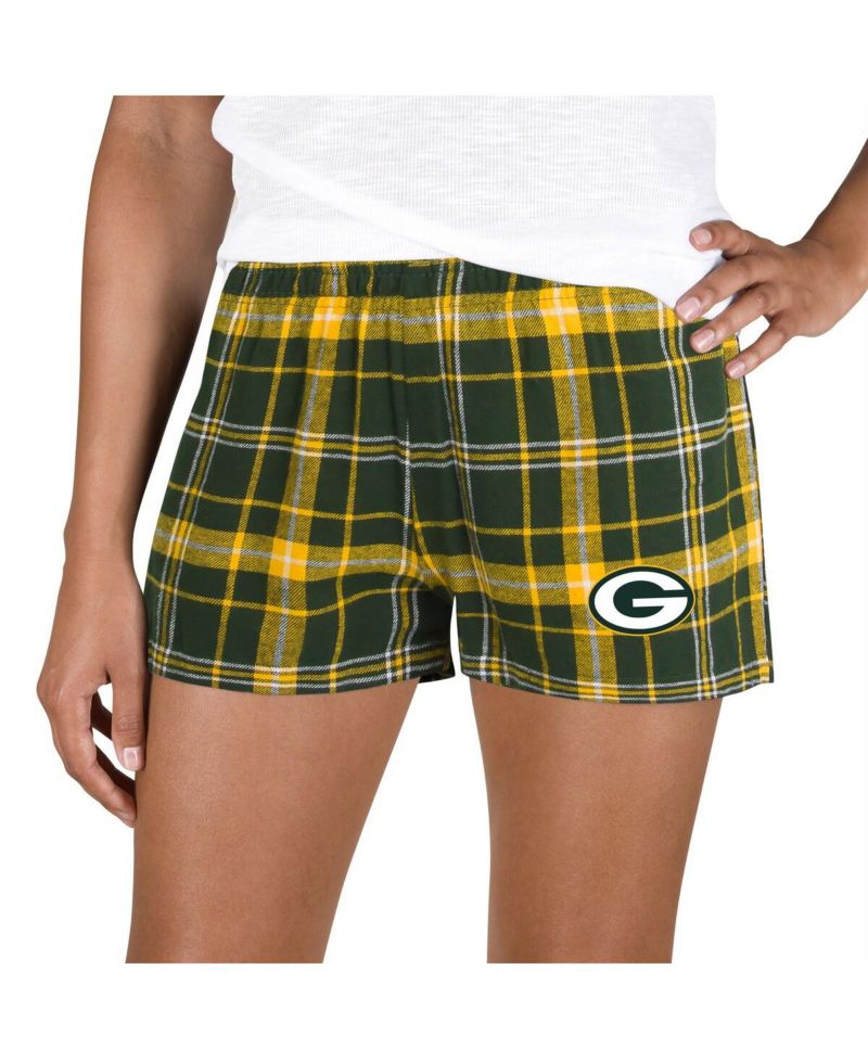 Women's Green/Gold Green Bay Packers Ultimate Flannel Shorts
