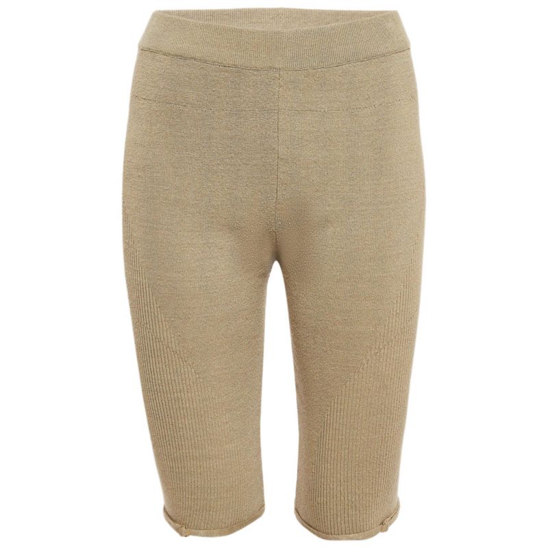 Women's Khaki Green Linen Blend Knit Sierra Shorts
