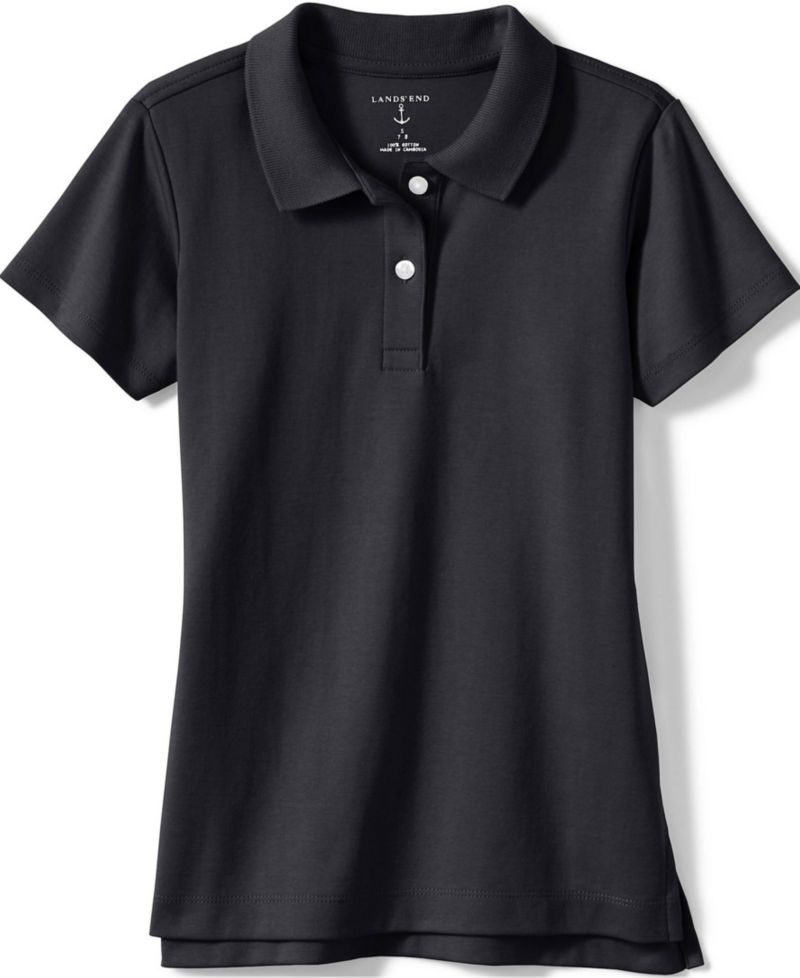 School Uniform Girls Short Sleeve Feminine Fit Interlock Polo Shirt