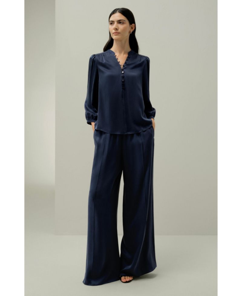 Women's X Melissa Murrell Silk Suede V-Neck Blouse
