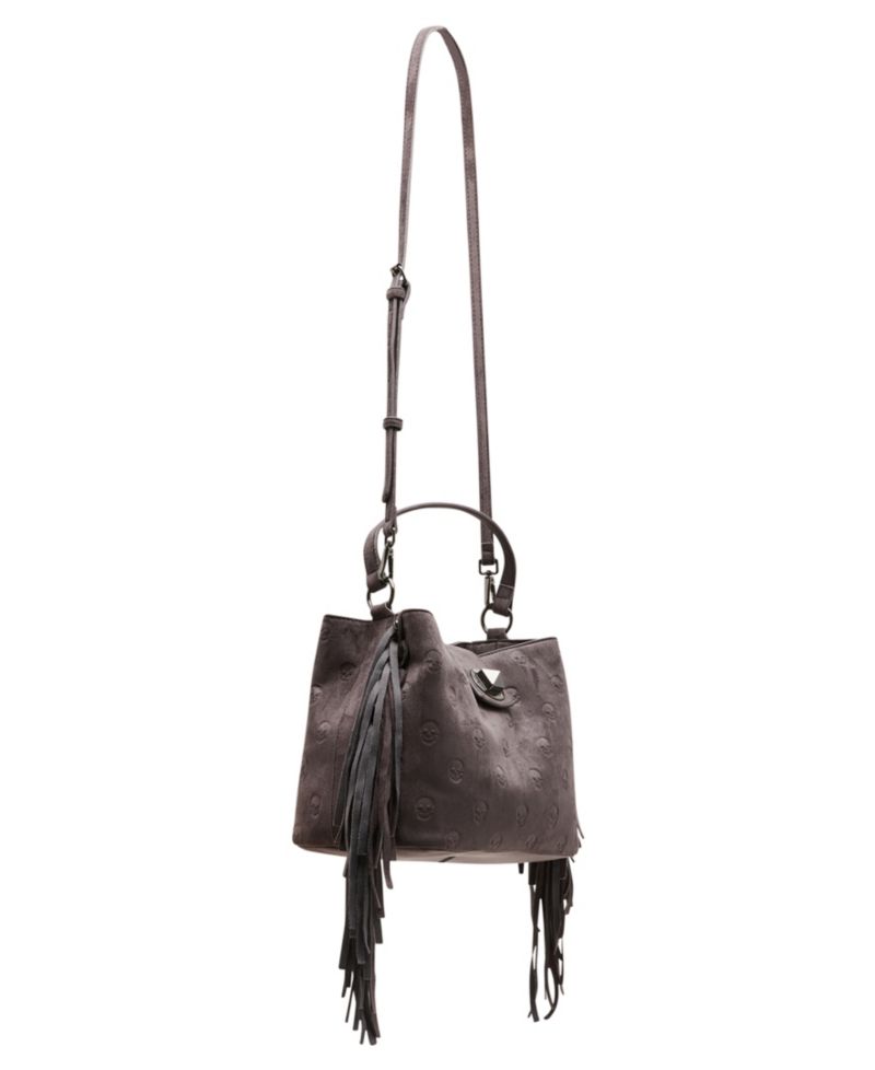 Skully Fringe Small Bucket Shoulder Handbag