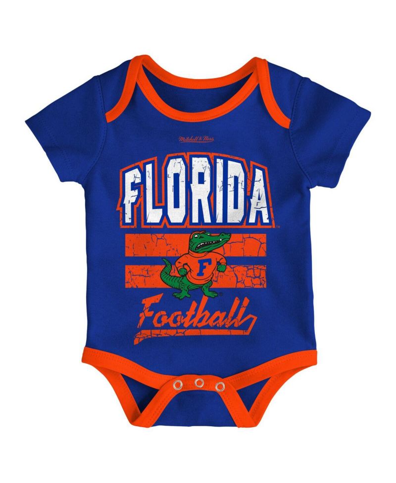 Baby Boys and Girls Royal Florida Gators Bodysuit, Bib and Bootie, Set of 3