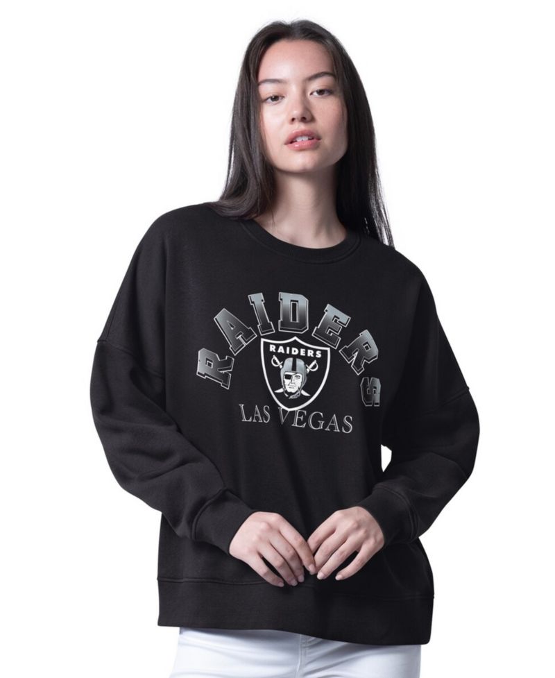 Women's Black Las Vegas Raiders Oversized Feud Sweatshirt