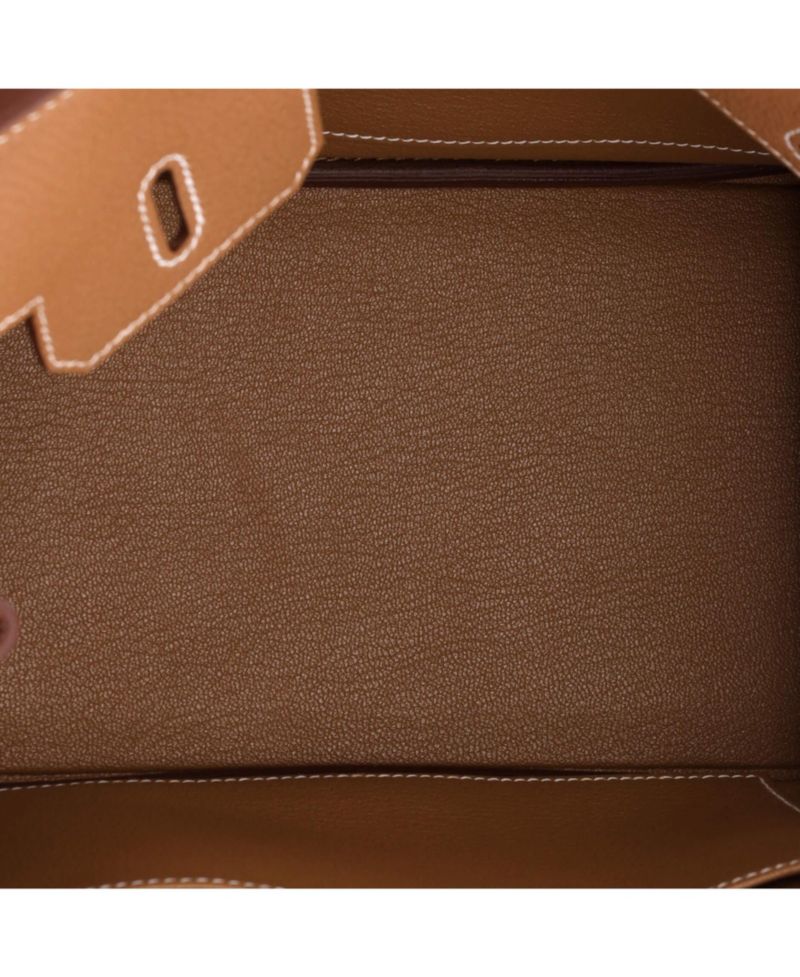 Pre-Owned Hermes Birkin 25 Handbag Brown Togo with Palladium Hardware