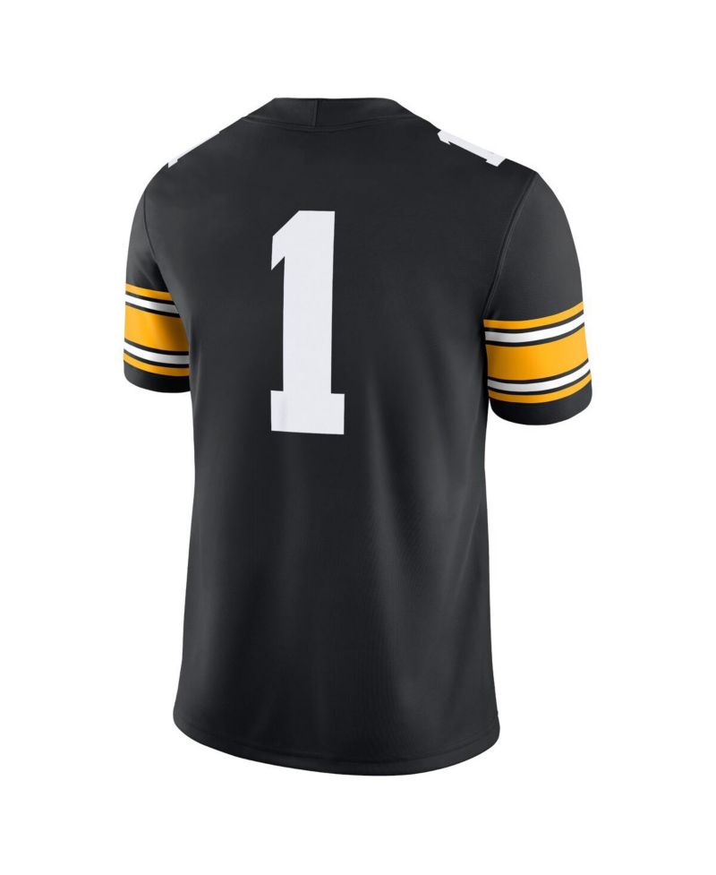 Men's 1 Black Iowa Hawkeyes Game Jersey