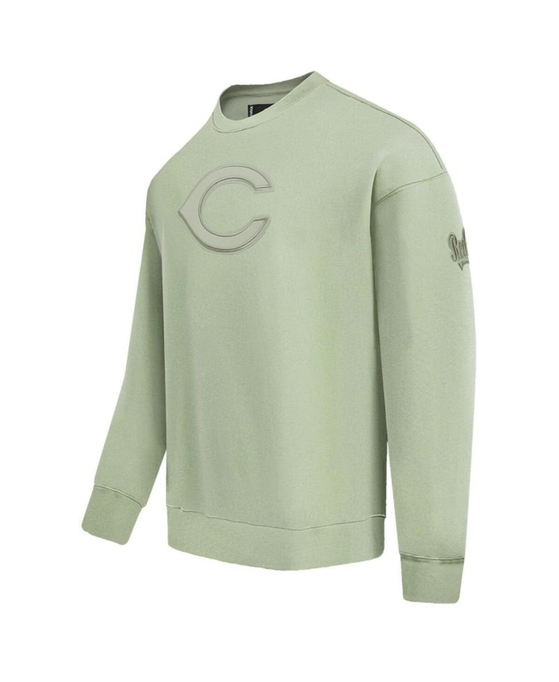Men's Green Cincinnati Reds Neutral Drop Shoulder Pullover Sweatshirt