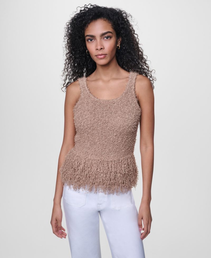 Women's Sleeveless Cropped Fringe Tank Top