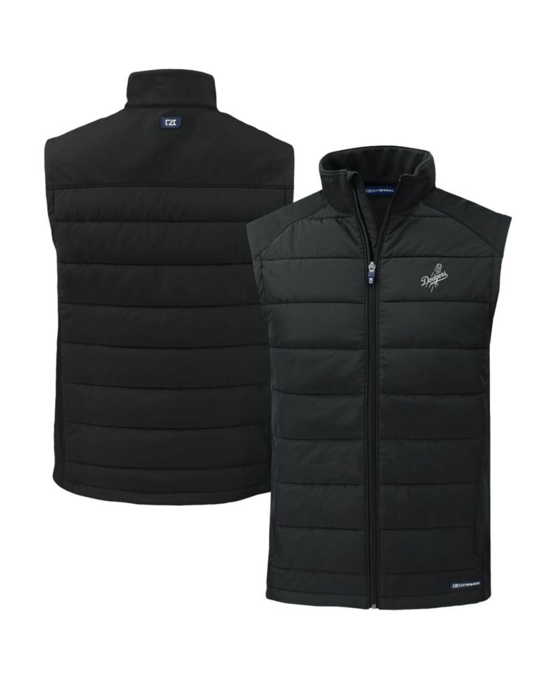 Men's Black Los Angeles Dodgers Evoke Hybrid Eco Softshell Full-Zip Vest