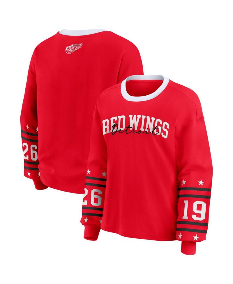 Women's Red Detroit Red Wings Long-Sleeve Sport T-Shirt