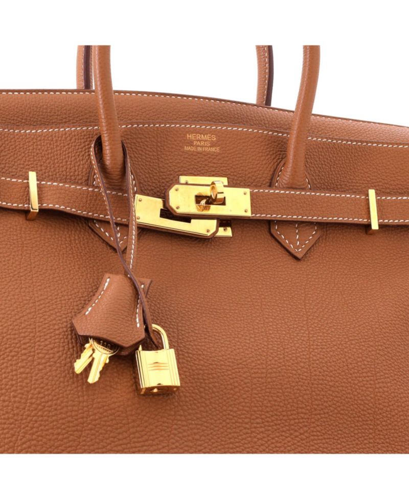 Pre-Owned Hermes Birkin 35 Handbag Brown Togo with Gold Hardware