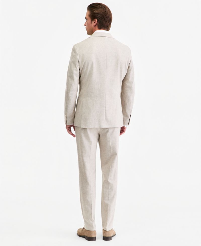 Men's Classic-Fit Tan Texture Suit Separate Pants