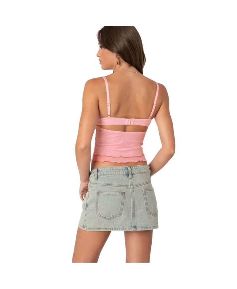 Women's Embroidered Mesh Bra Top