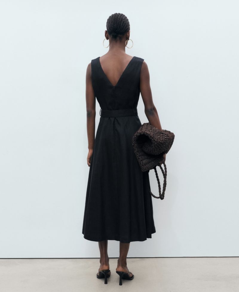 Women's Flared Linen Dress