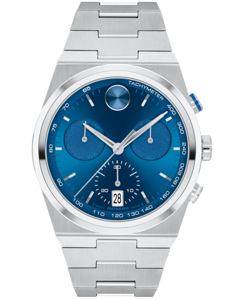 Men's Bold Quest Swiss Quartz Chrono Stainless Steel Watch 42mm