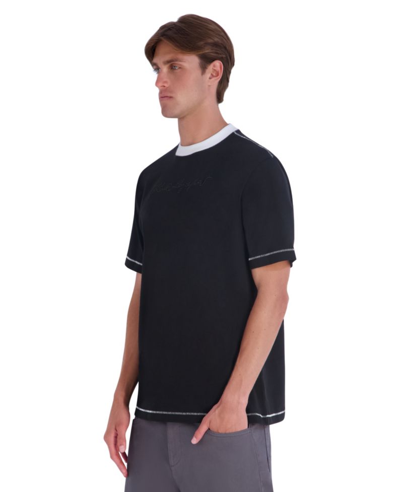 Men's Heavy Weight Embroidered Collar Signature T-Shirt