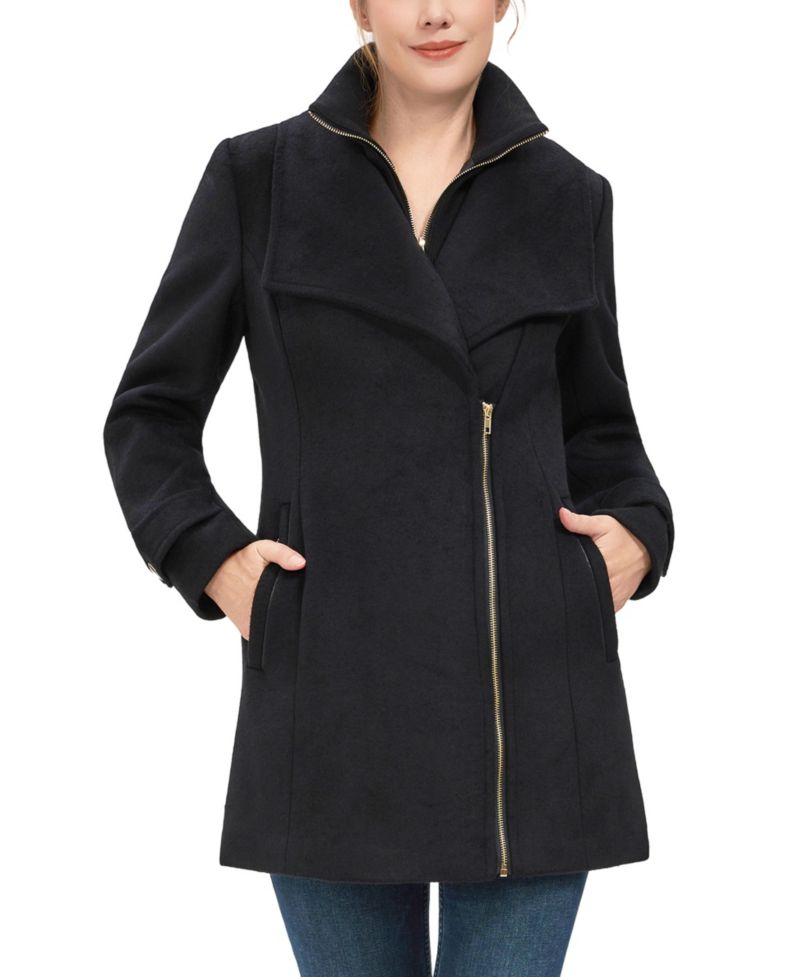 Women's Kinsley Wool Blend Zip Front Walking Coat