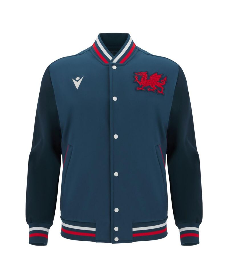 Men's Navy Wrexham Anthem Full-Snap Varsity Jacket