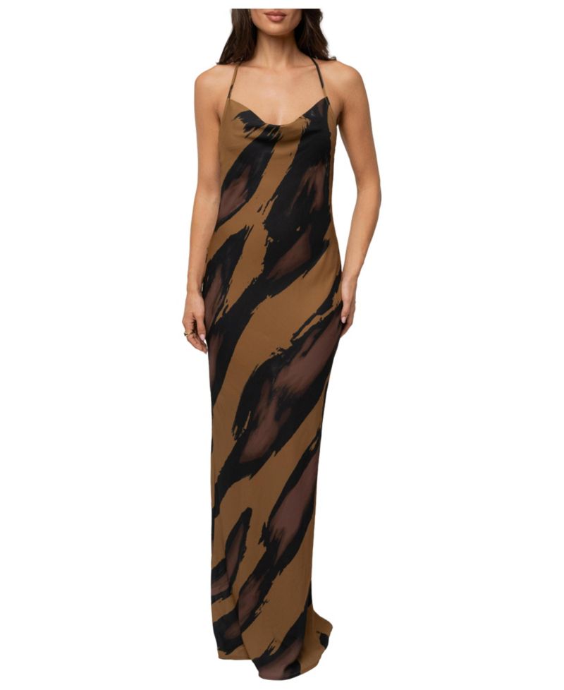 Women's Dusk Infinite Journey Maxi Dress, Open-Back, Cowl-Neck