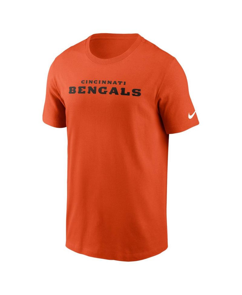 Men's Orange Cincinnati Bengals Primetime Wordmark Essential T-Shirt