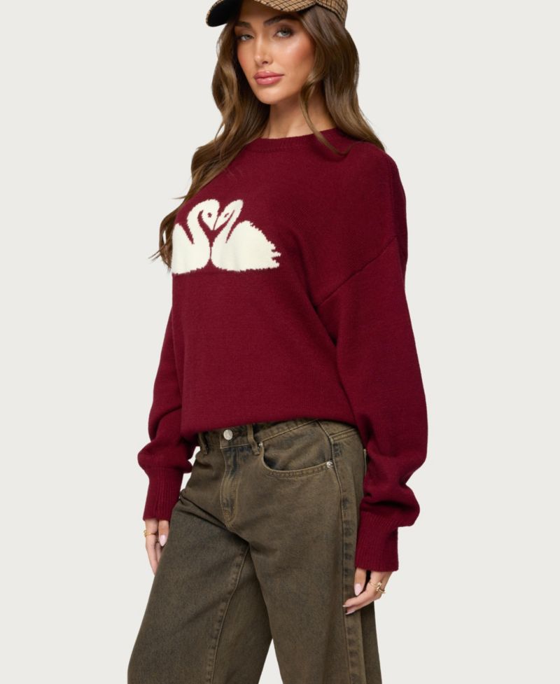 Women's Swan Oversized Knit Sweater