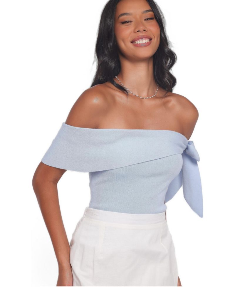 Women's Charama Off-Shoulder Knit Bow Top