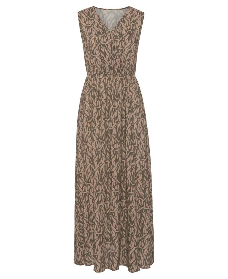 Women's Printed Wrap V-Neck Rayon Maxi Dress