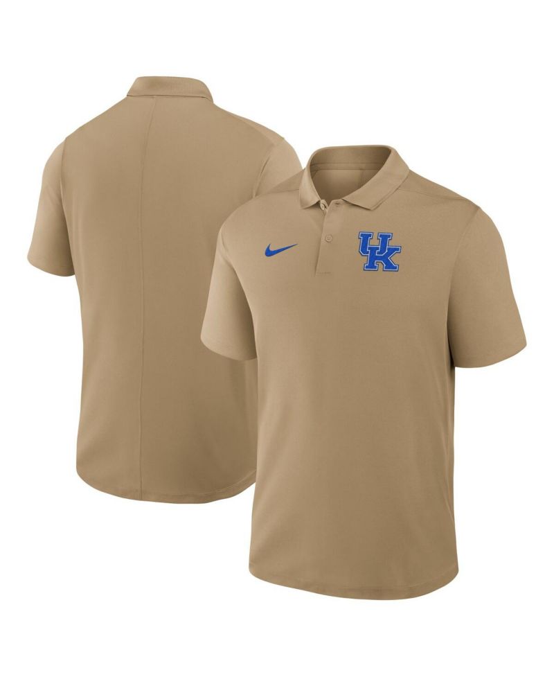 Men's Tan Kentucky Wildcats Primetime Victory Primary Logo Performance Polo Shirt