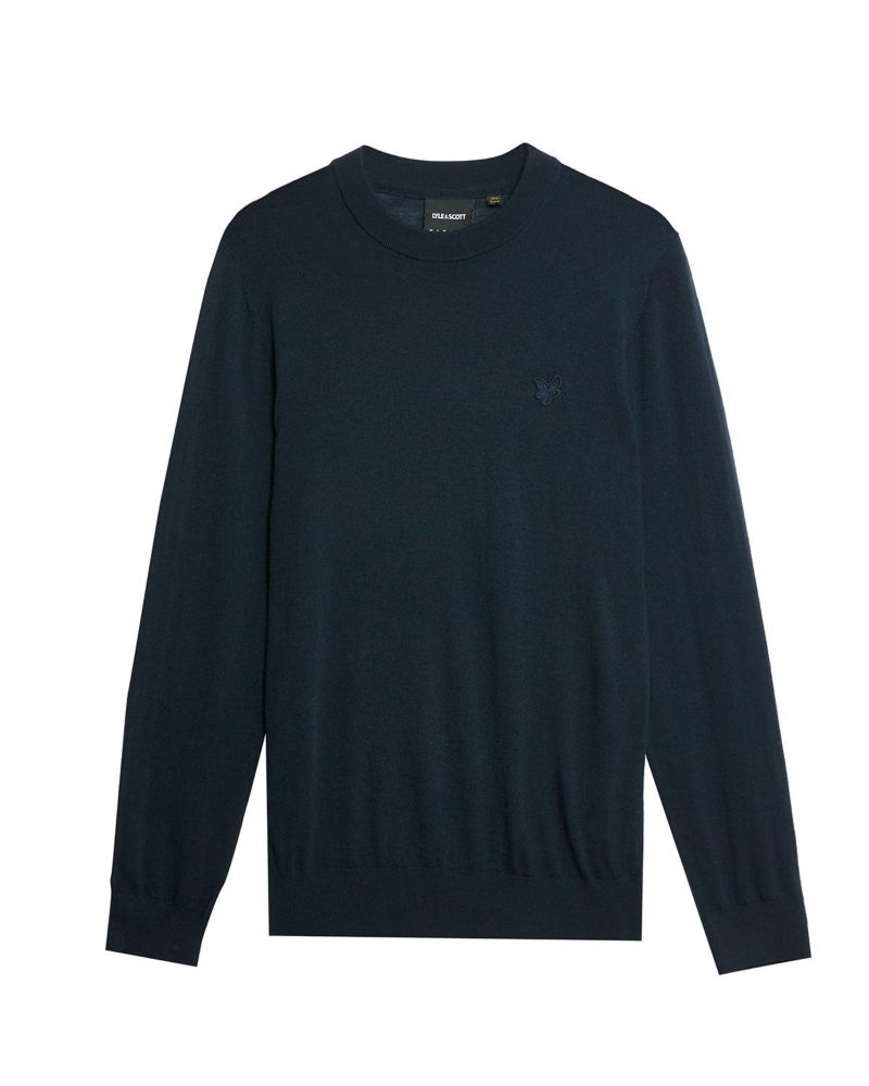 Men's Tonal Eagle Merino Crew Neck Sweater