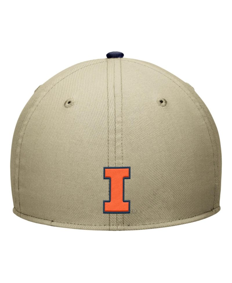 Men's Beige/Navy Illinois Fighting Illini Dri-FIT SwooshFlex Hat