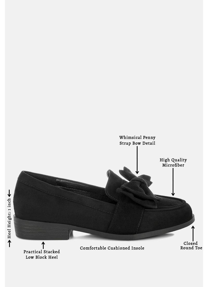 Womens Havisham Bow Accent Heeled Loafers