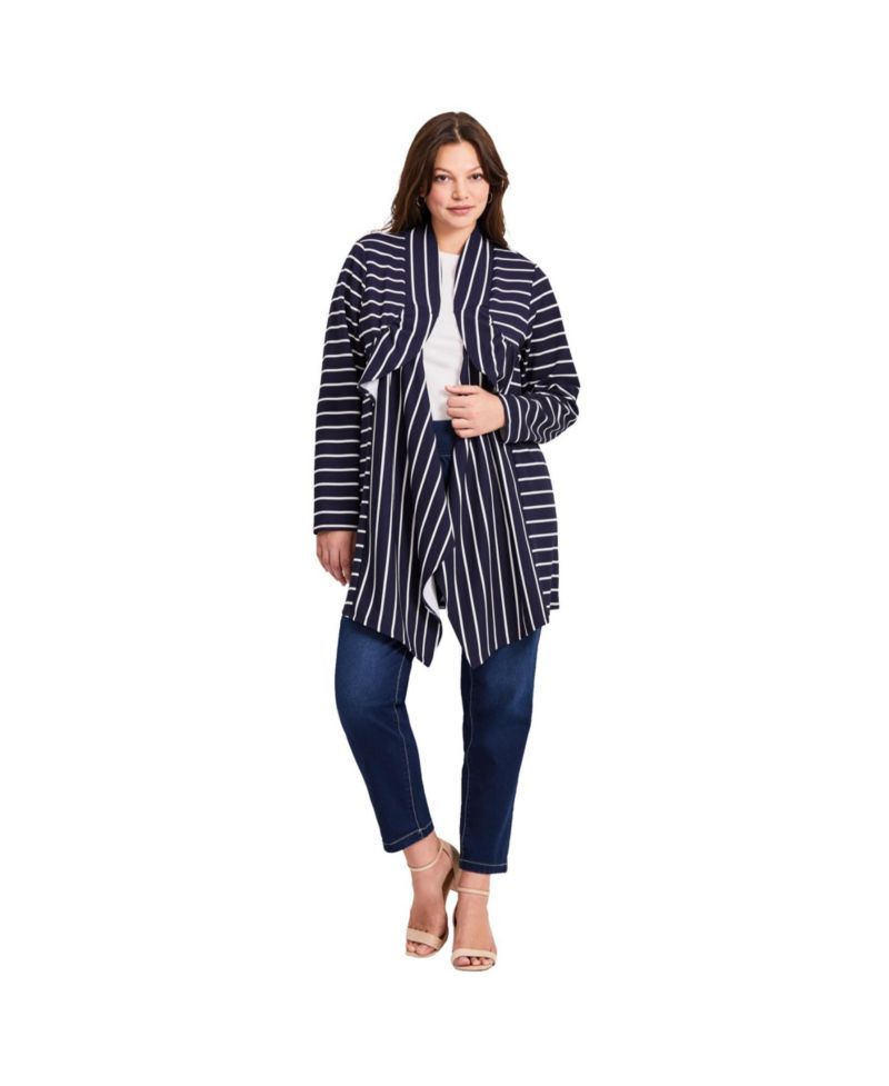 Women's Striped Cascade Cardigan