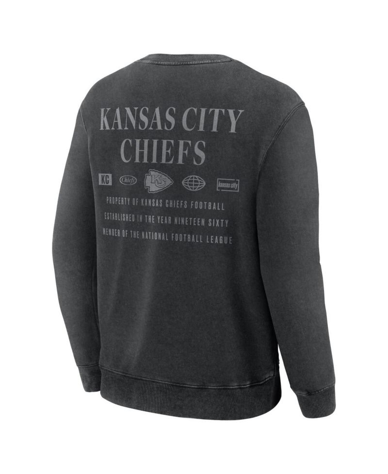 Men's Black Kansas City Chiefs Deep Route Pullover Sweatshirt