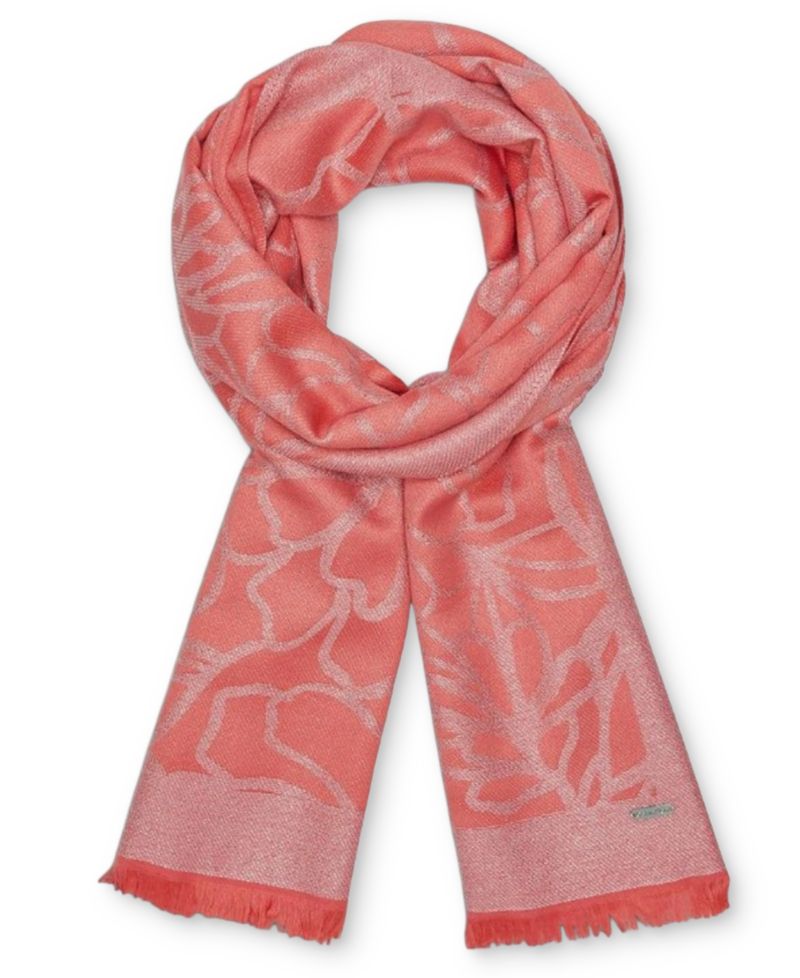 Women's Modern Lurex Floral Wrap Scarf