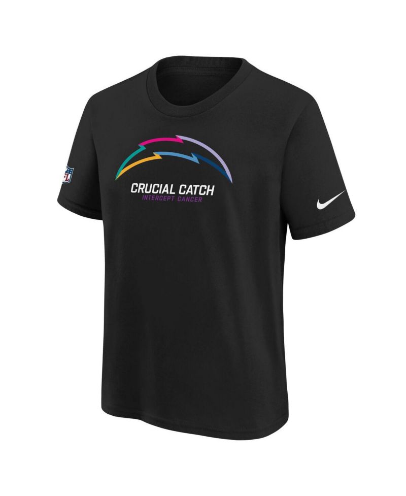 Big Boys and Girls Black Los Angeles Chargers 2024 NFL Crucial Catch T-Shirt