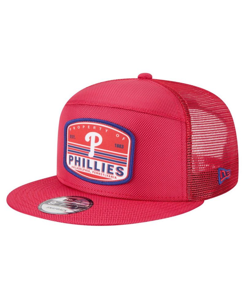 Men's Red Philadelphia Phillies Split Panel 9FIFTY Trucker Snapback Hat