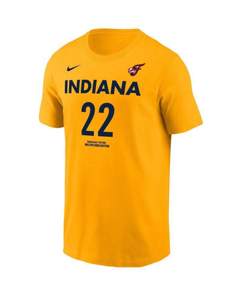 Men's and Women's Caitlin Clark Gold Indiana Fever Name & Number T-Shirt
