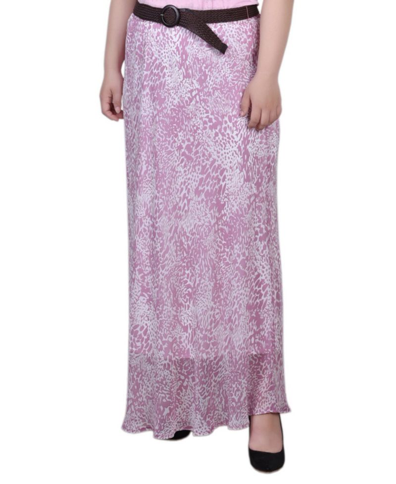 Plus Size Chiffon Maxi Skirt