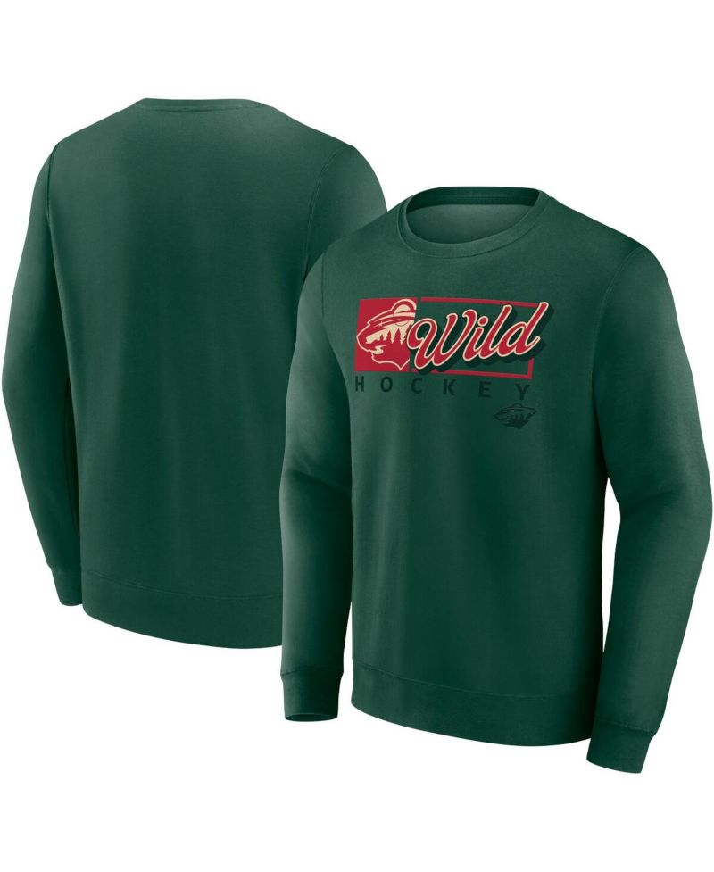 Men's Green Minnesota Wild Focus Fleece Pullover Sweatshirt