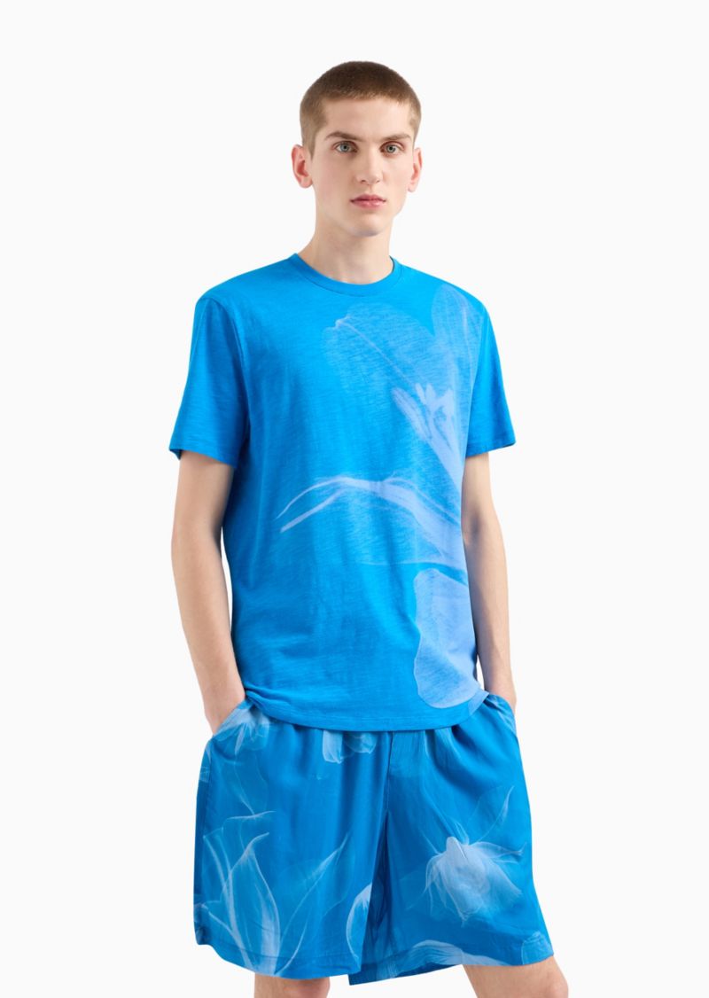 Men's Floral Print Cotton T-Shirt