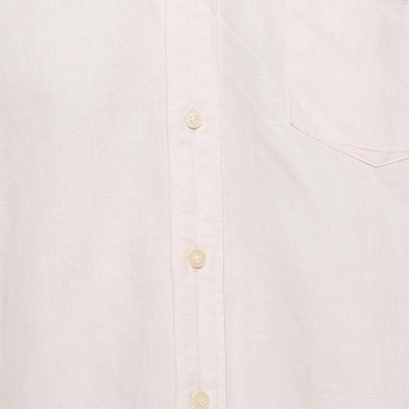 Men's Pink Linen Long Sleeve Shirt