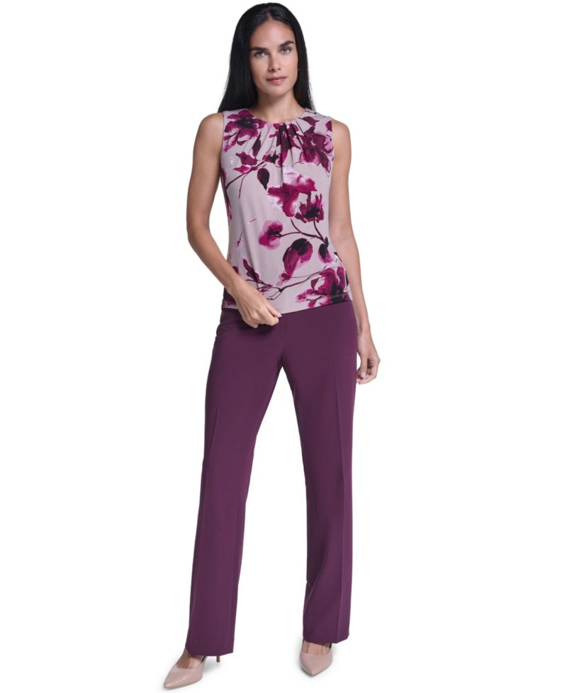 Women's Floral-Print Sleeveless Blouse