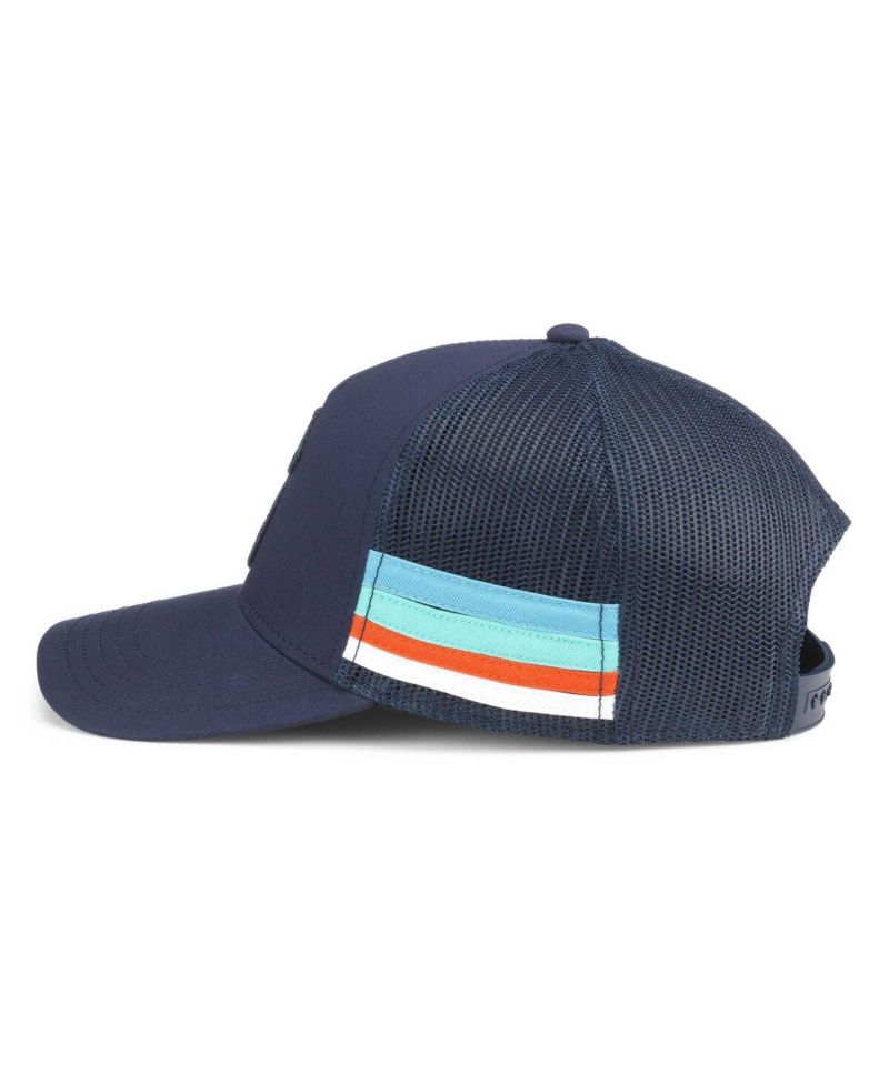 Men's Deep Sea Blue Seattle Kraken HotFoot Stripes Trucker Adjustable Hat