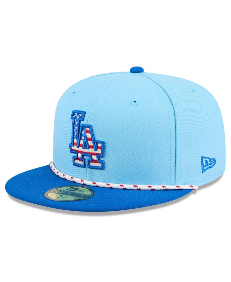 Men's Light Blue/Blue Los Angeles Dodgers 2025 Fourth of July 59FIFTY Fitted Hat