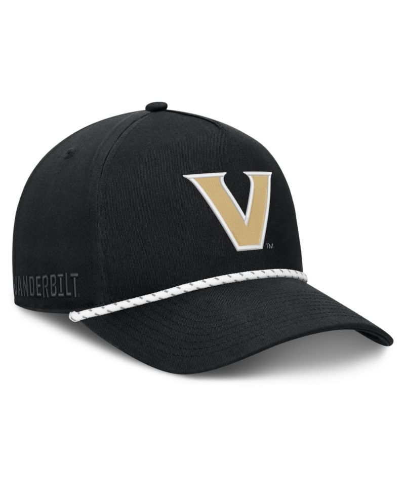Men's Black Vanderbilt Commodores Undertone Rope Adjustable Hat